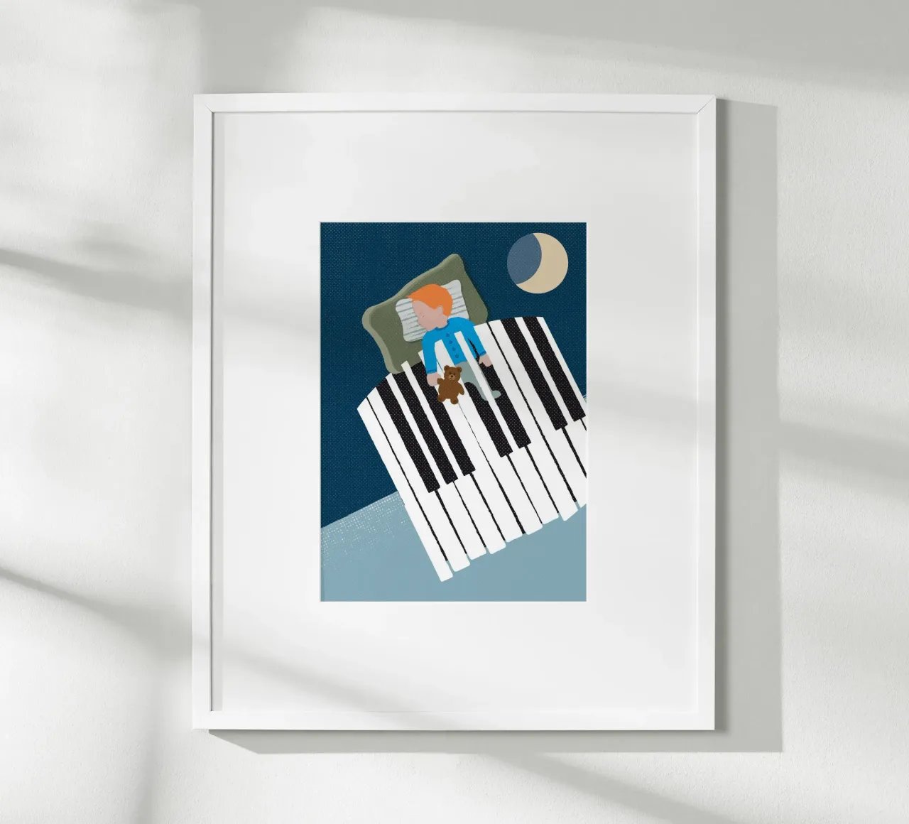 Sleep Well poster con telaio in alluminio da lazydaypaper
