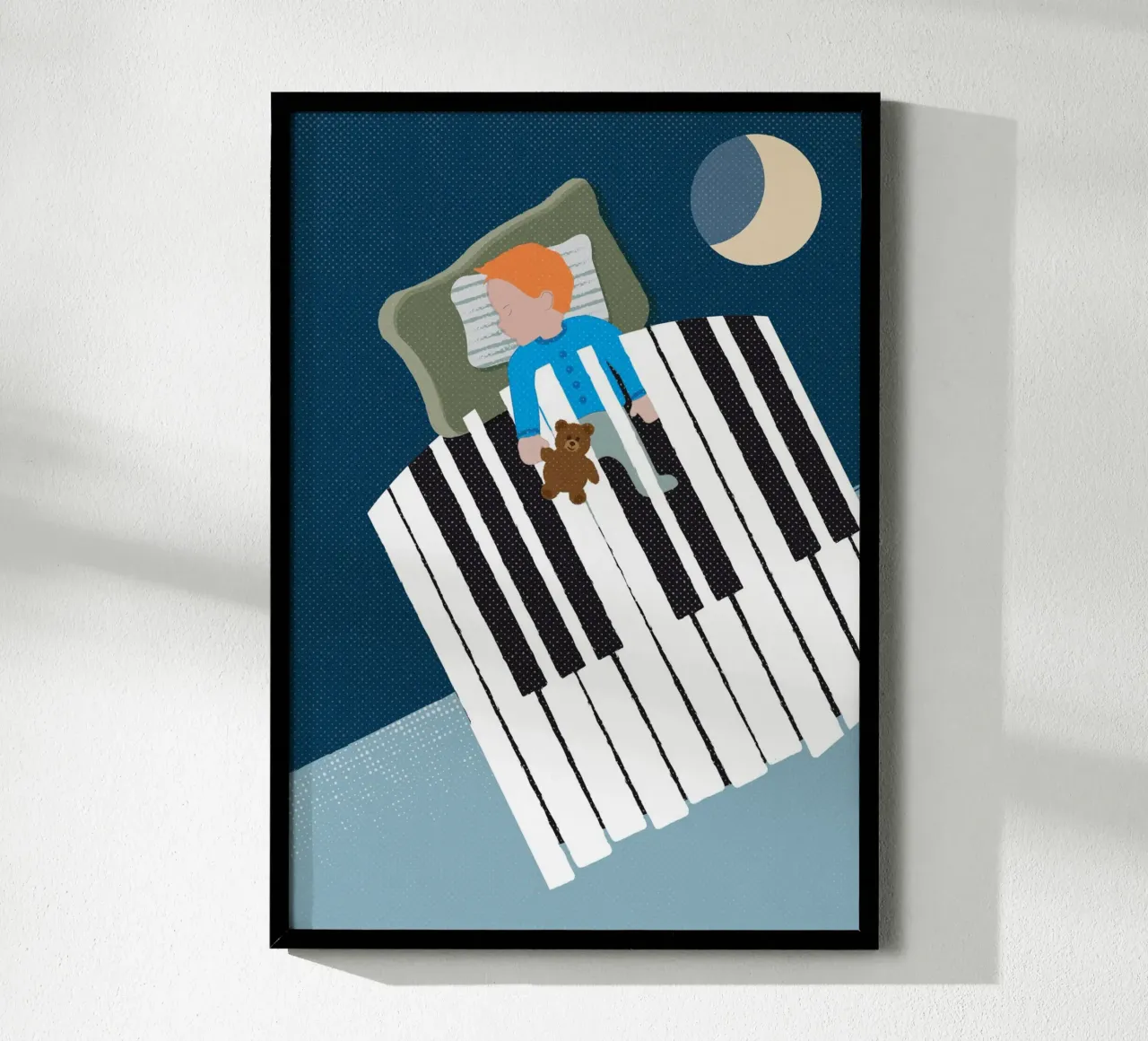 Sleep Well poster con telaio in alluminio da lazydaypaper