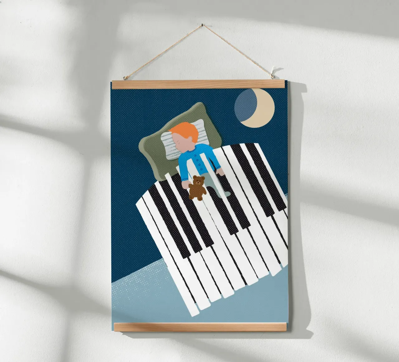 Sleep Well poster con telaio in alluminio da lazydaypaper
