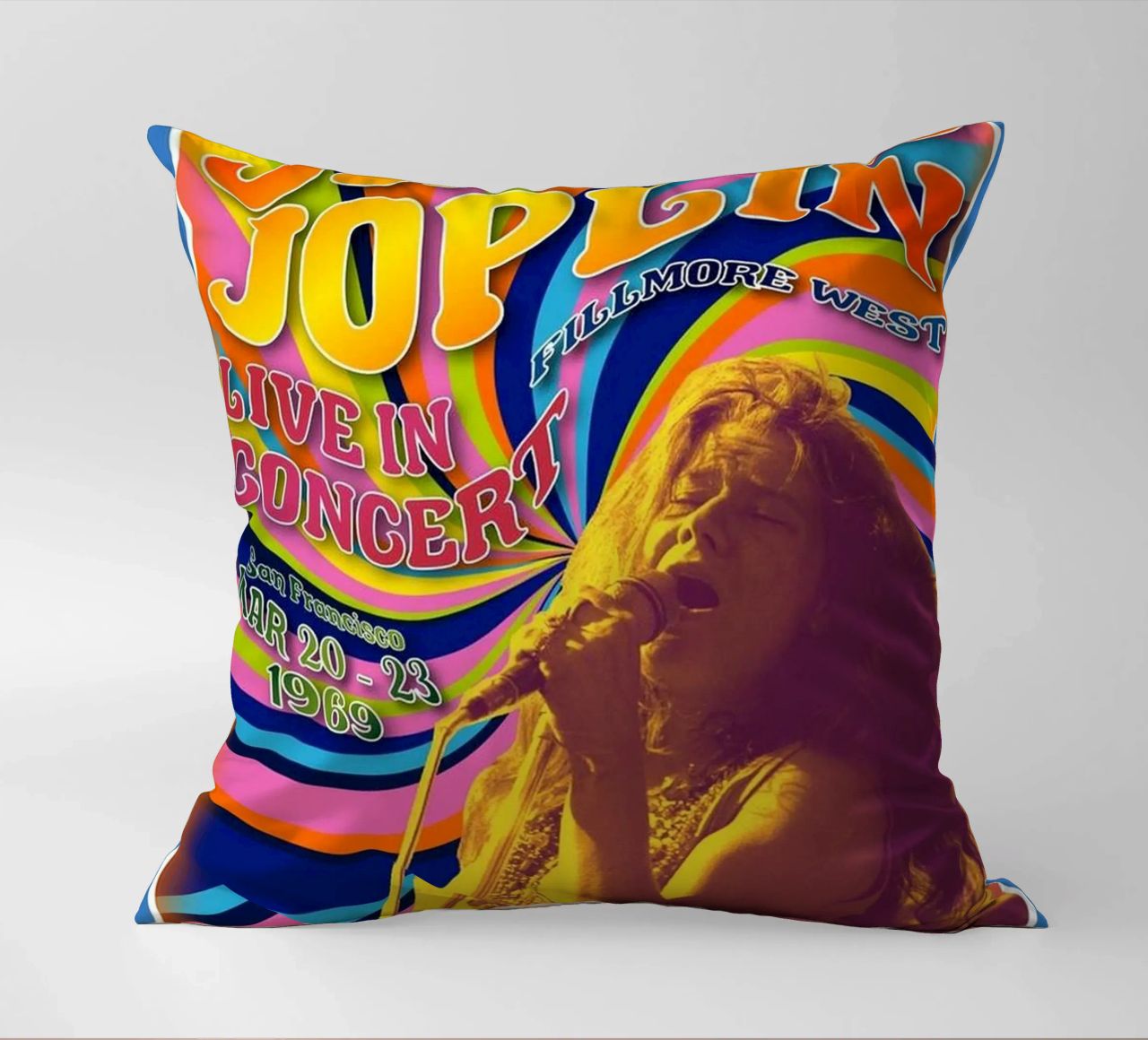 live concert janis joplin 1967 Poster coussin de SoundStudio
