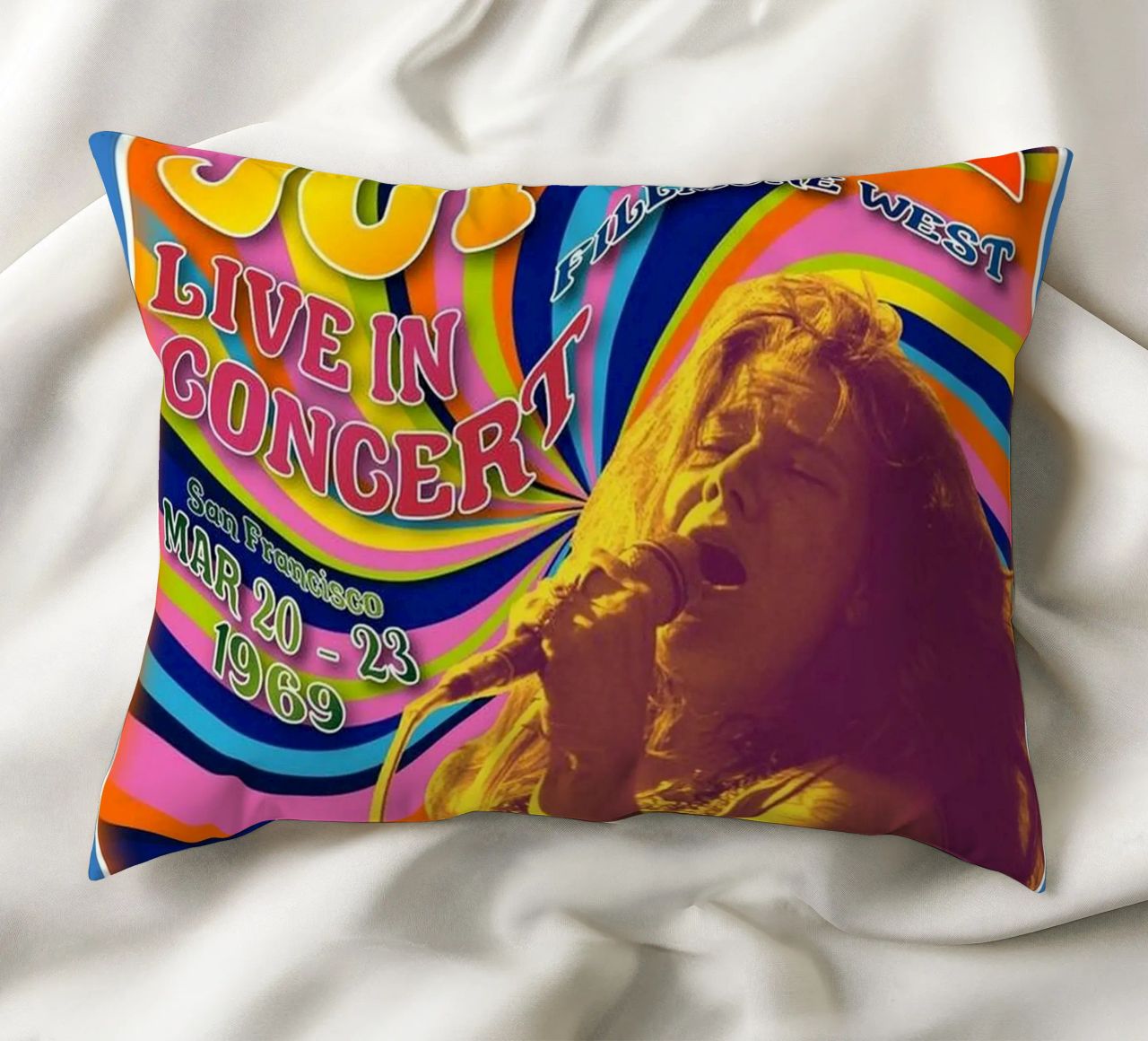 live concert janis joplin 1967 Poster coussin de SoundStudio