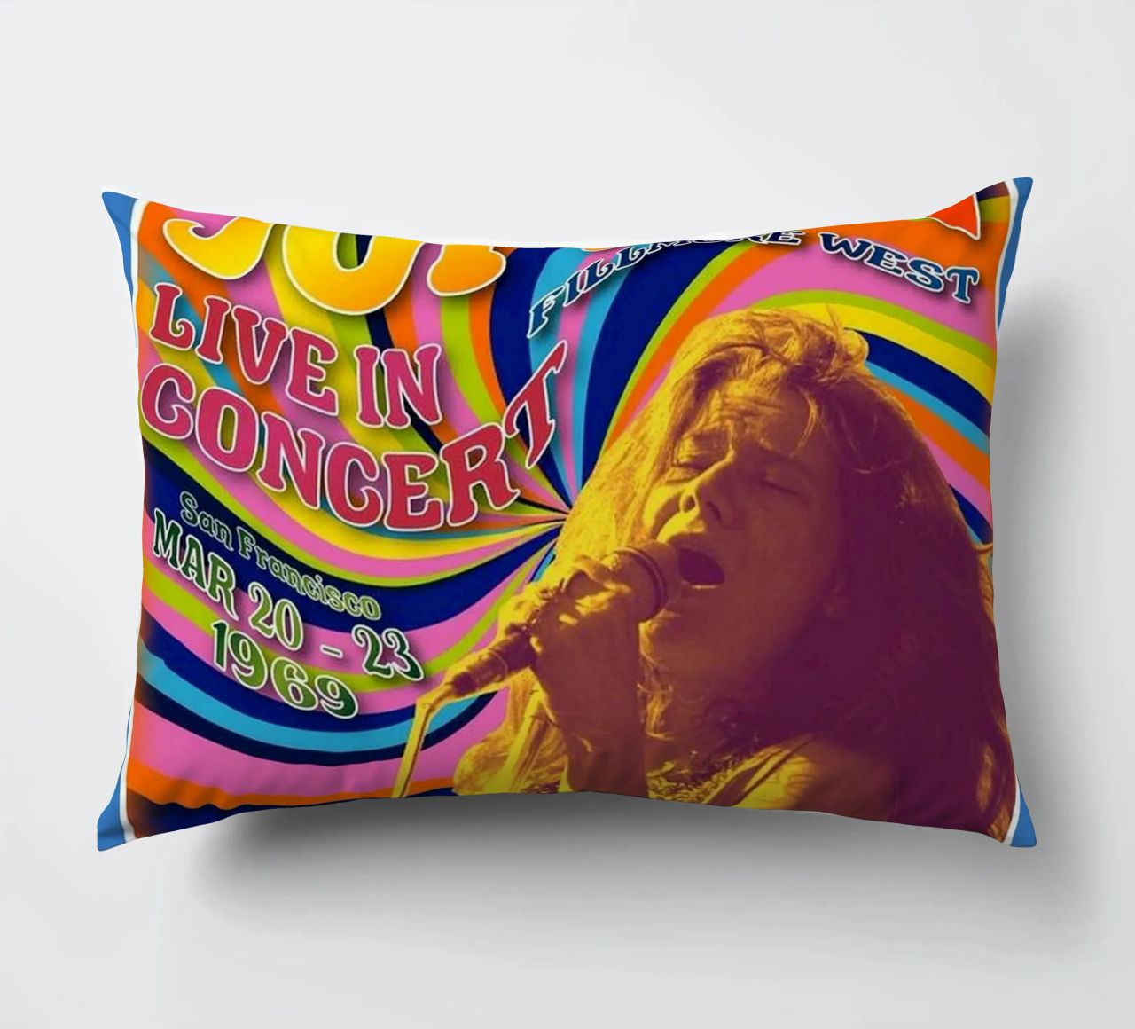 live concert janis joplin 1967 Poster coussin de SoundStudio