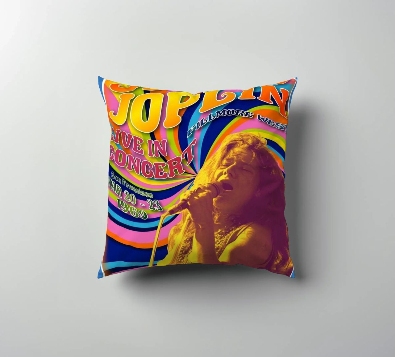 live concert janis joplin 1967 Poster coussin de SoundStudio
