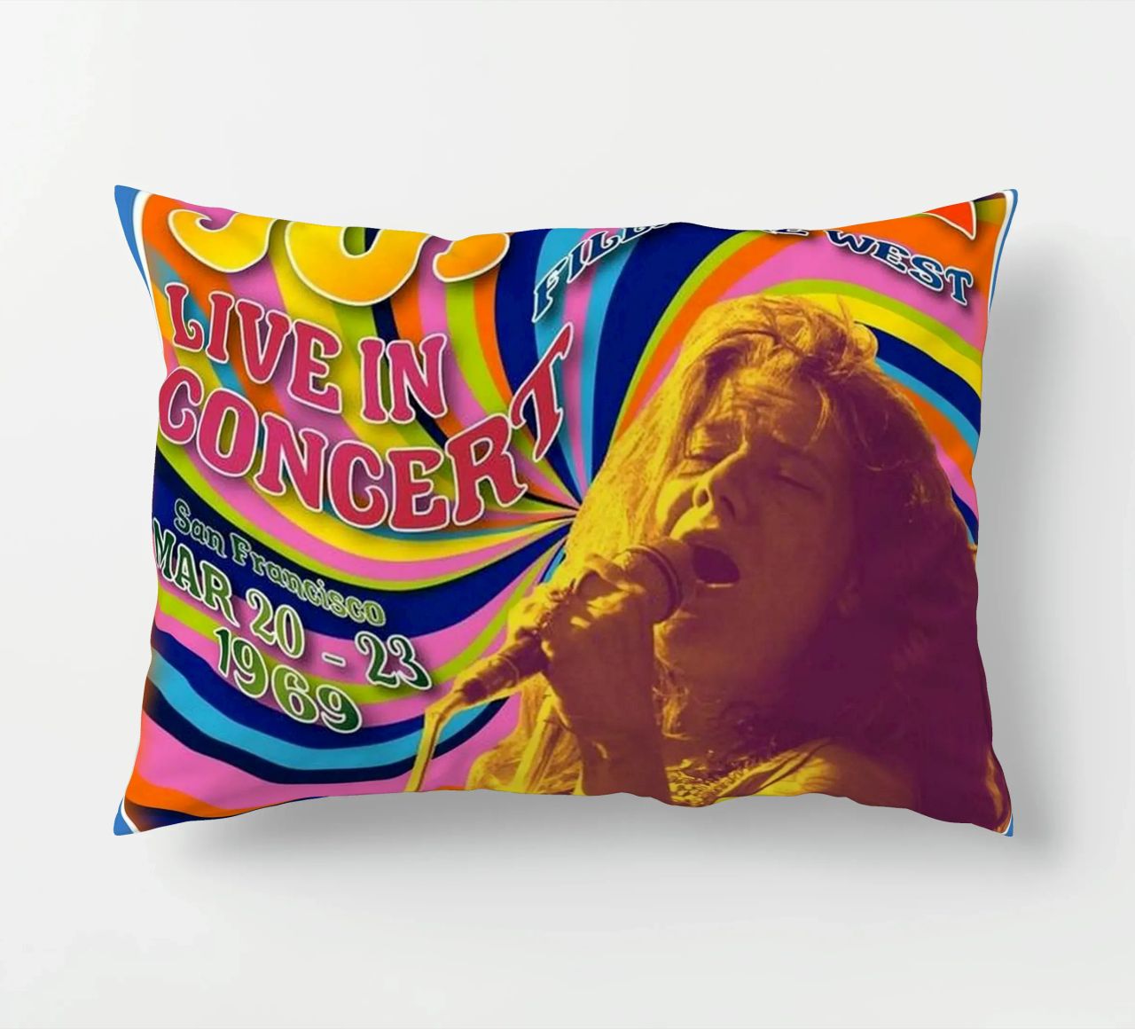 live concert janis joplin 1967 Poster coussin de SoundStudio