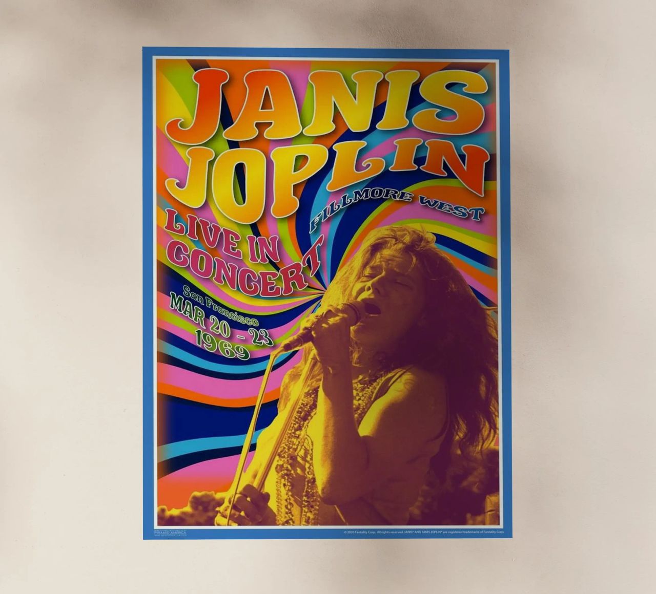 live concert janis joplin 1967 Poster film rétro-éclairé de SoundStudio