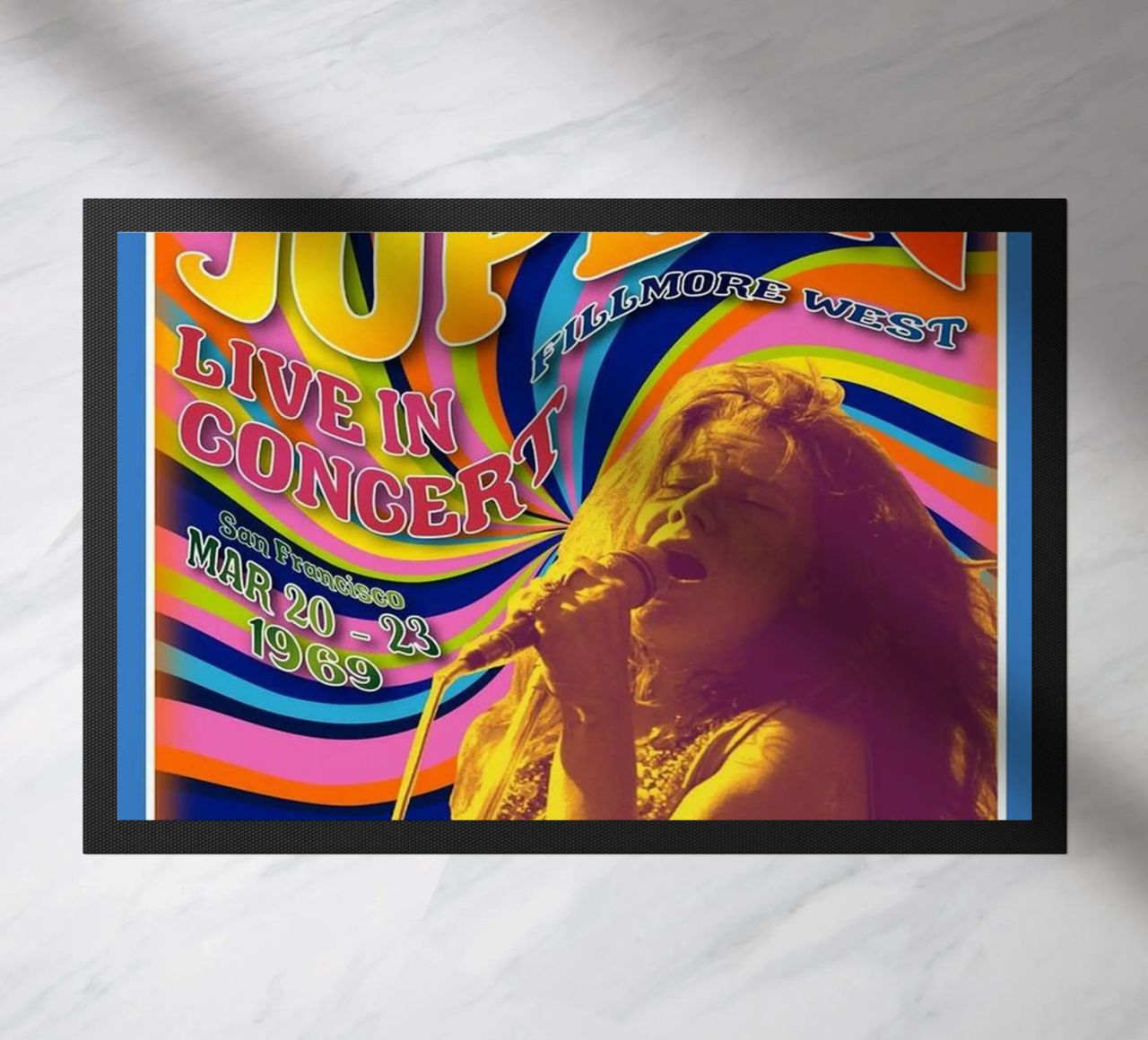 live concert janis joplin 1967 Poster paillasson de SoundStudio