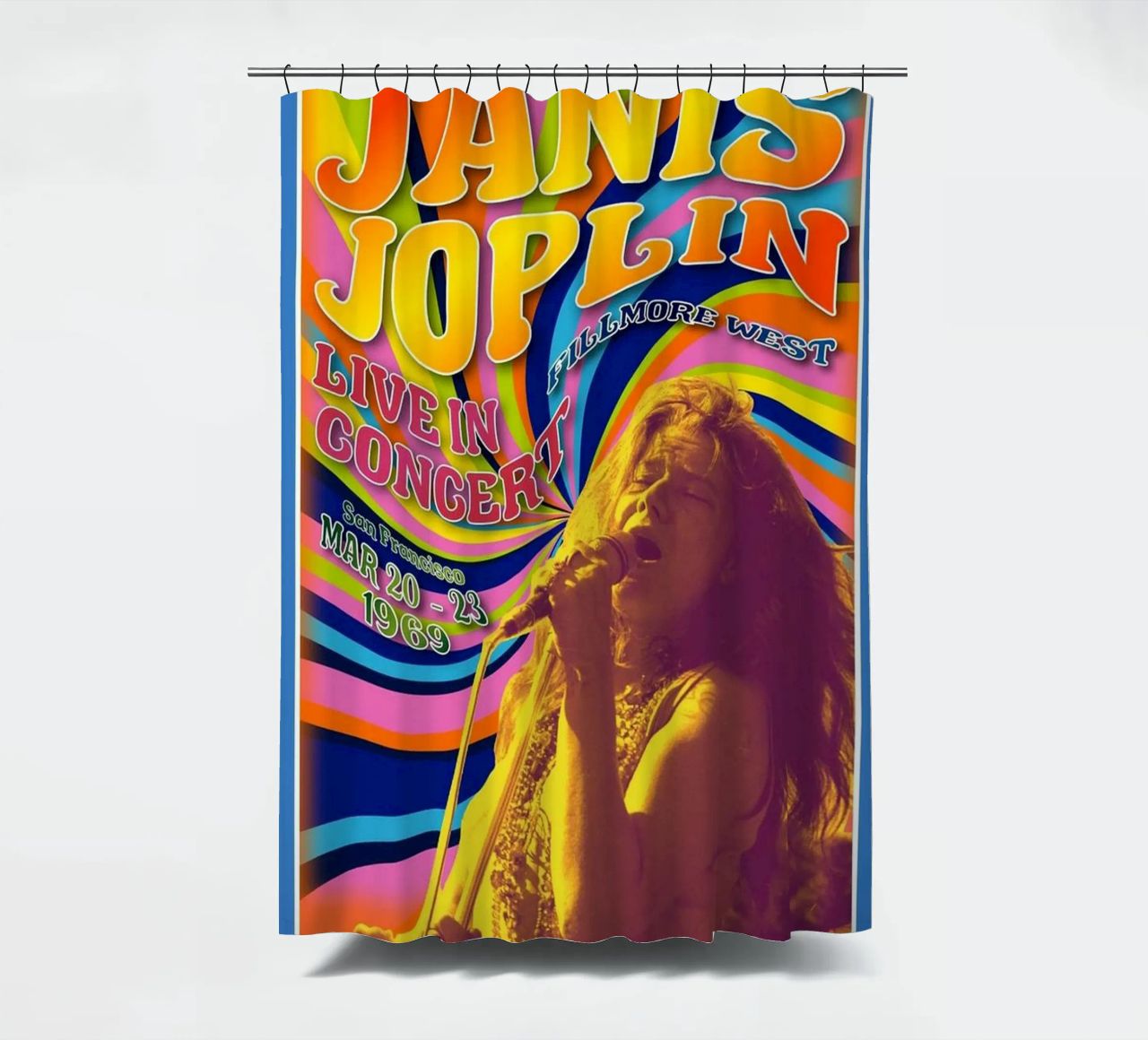 live concert janis joplin 1967 Poster rideau de douche de SoundStudio