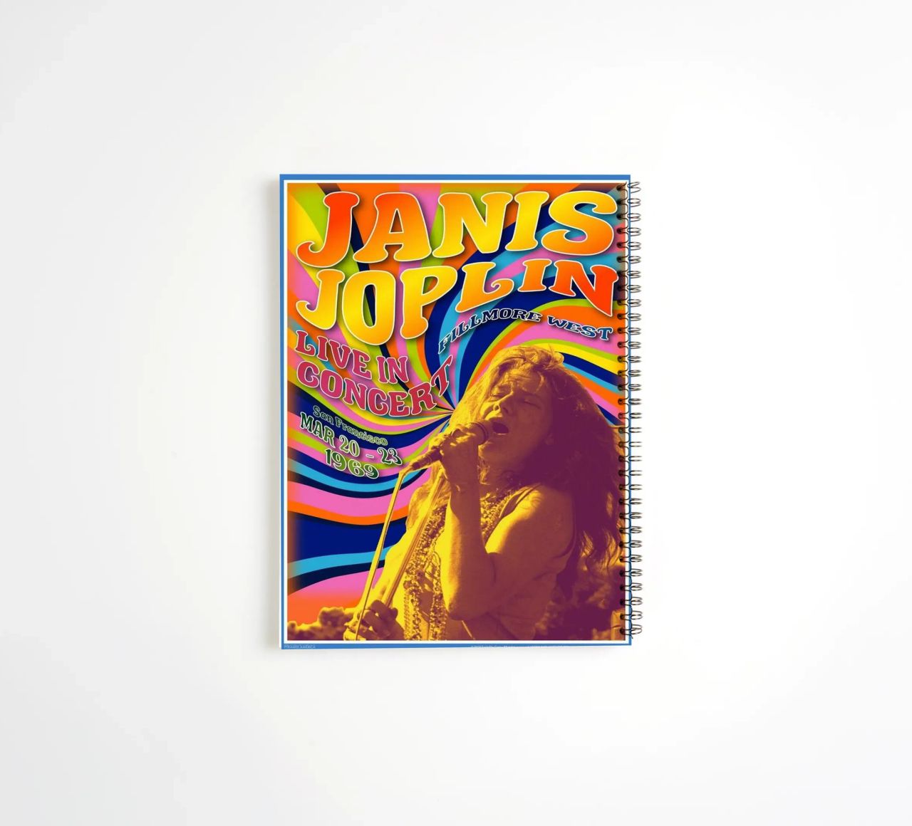 live concert janis joplin 1967 Poster carnet à spirale de SoundStudio