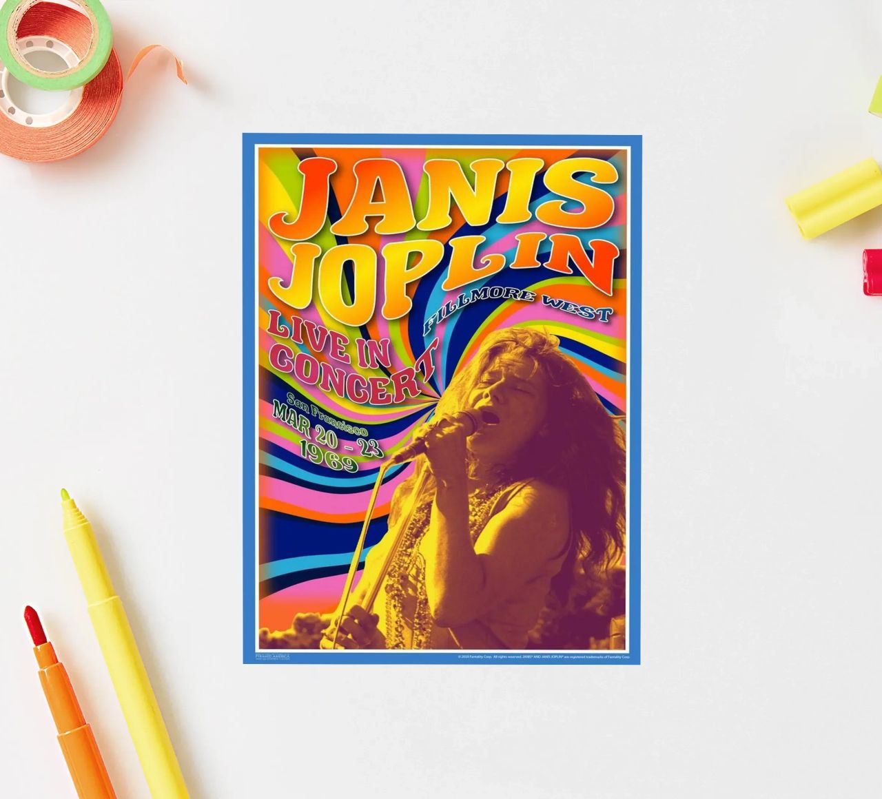 live concert janis joplin 1967 Poster autocollant de SoundStudio