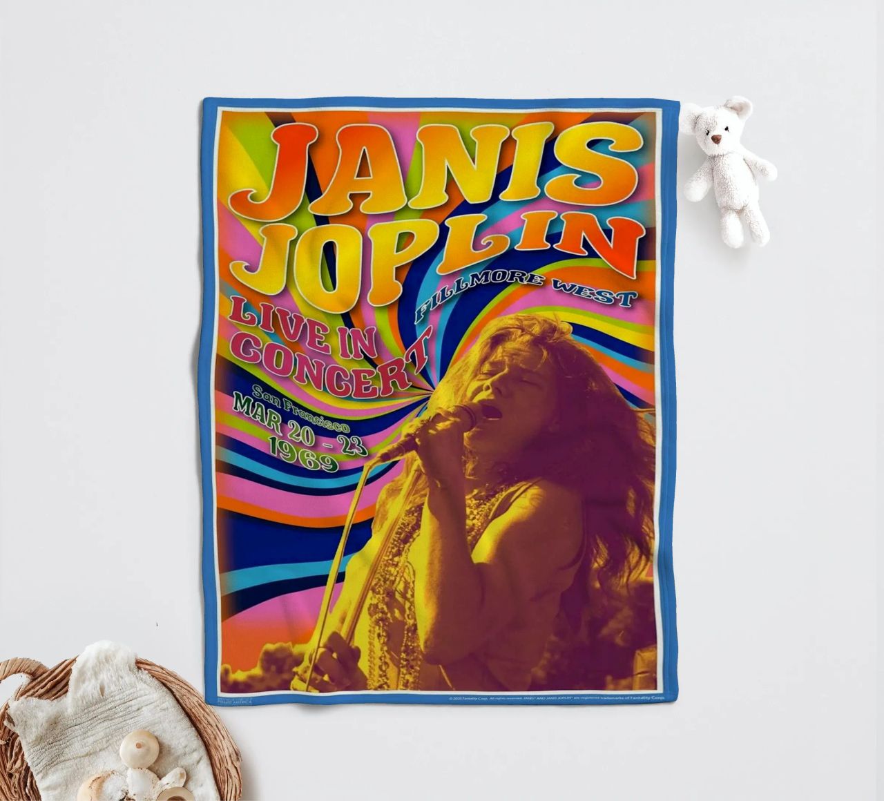live concert janis joplin 1967 Poster plaid polaire de SoundStudio