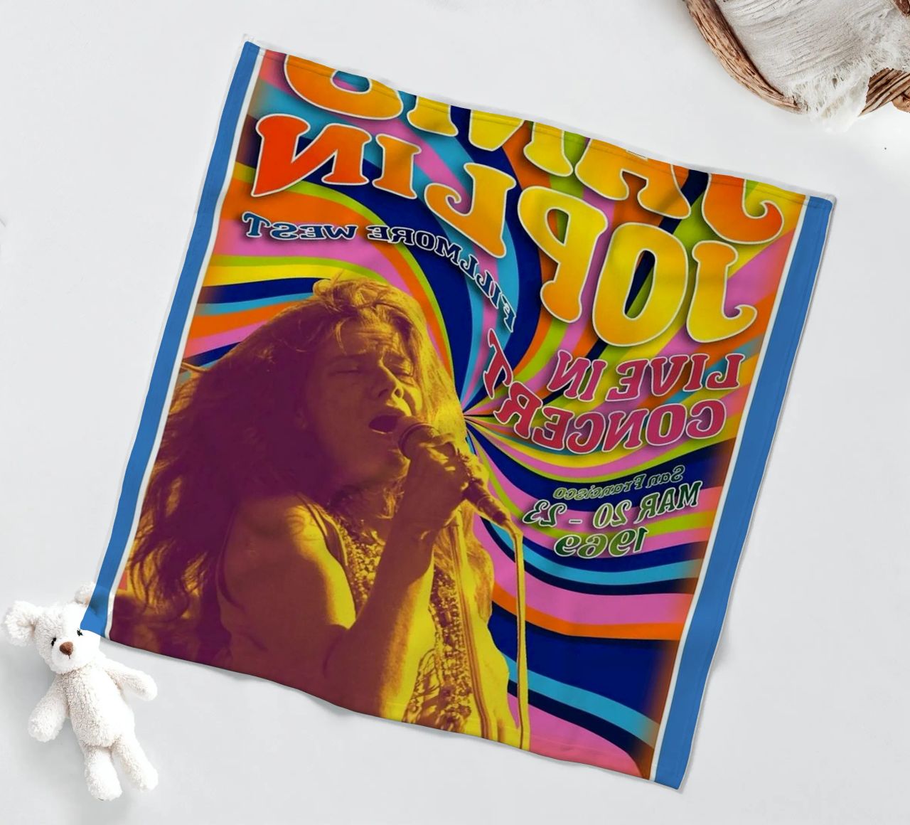 live concert janis joplin 1967 Poster plaid polaire de SoundStudio