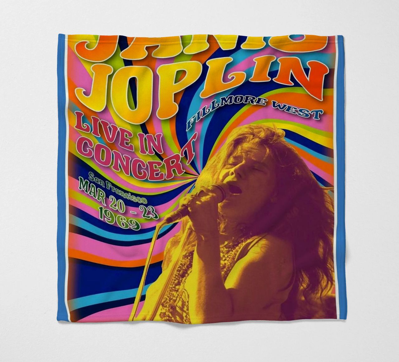 live concert janis joplin 1967 Poster plaid polaire de SoundStudio