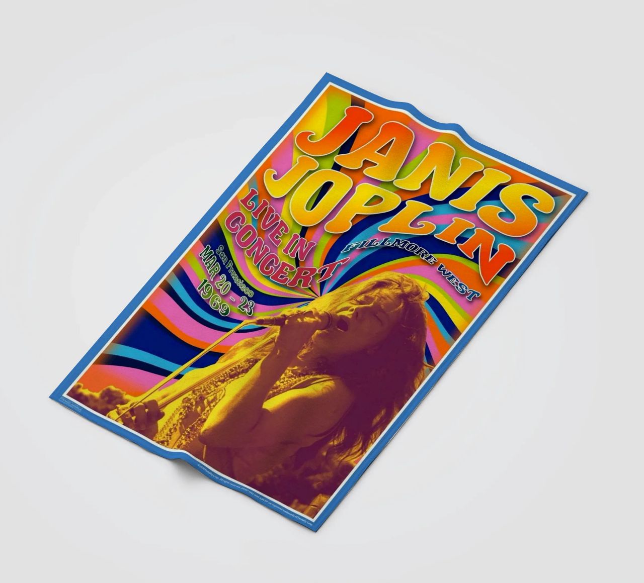 live concert janis joplin 1967 Poster plaid polaire de SoundStudio