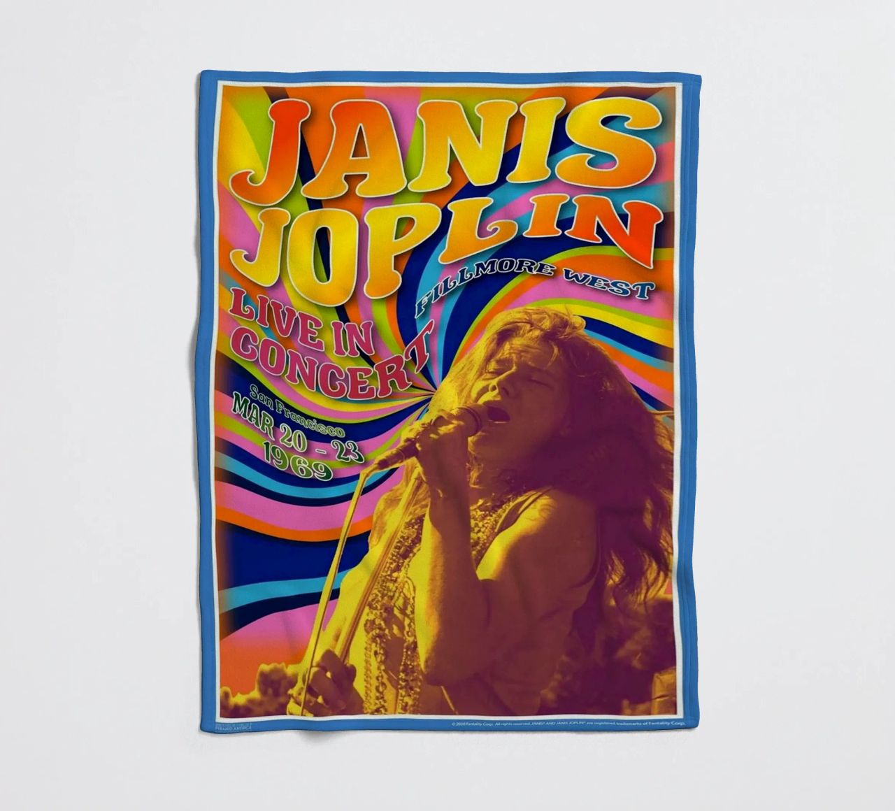 live concert janis joplin 1967 Poster plaid polaire de SoundStudio