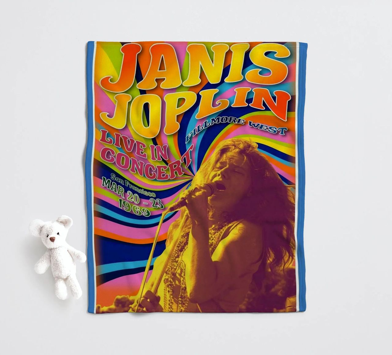 live concert janis joplin 1967 Poster plaid polaire de SoundStudio