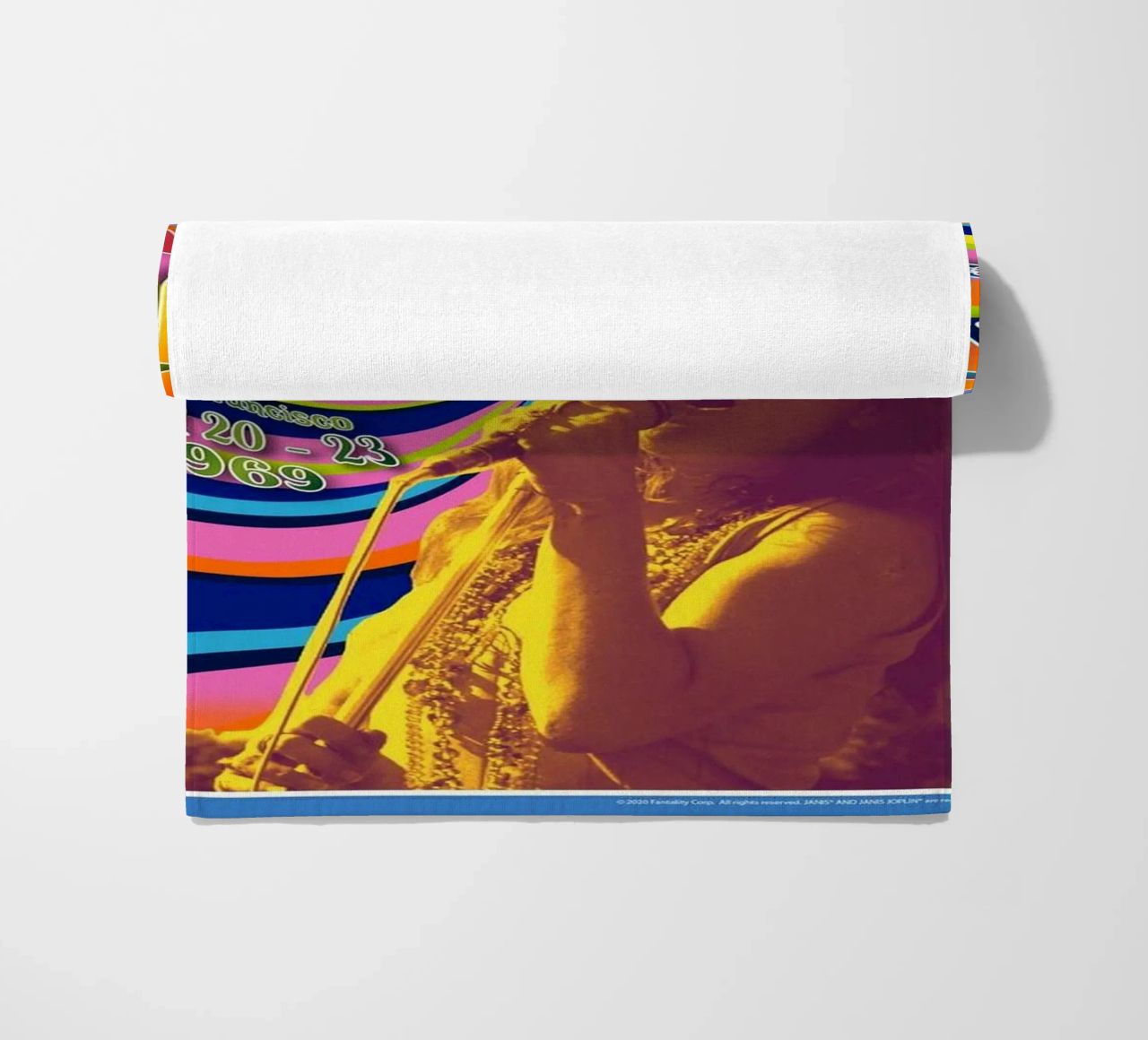live concert janis joplin 1967 Poster serviette de plage de SoundStudio