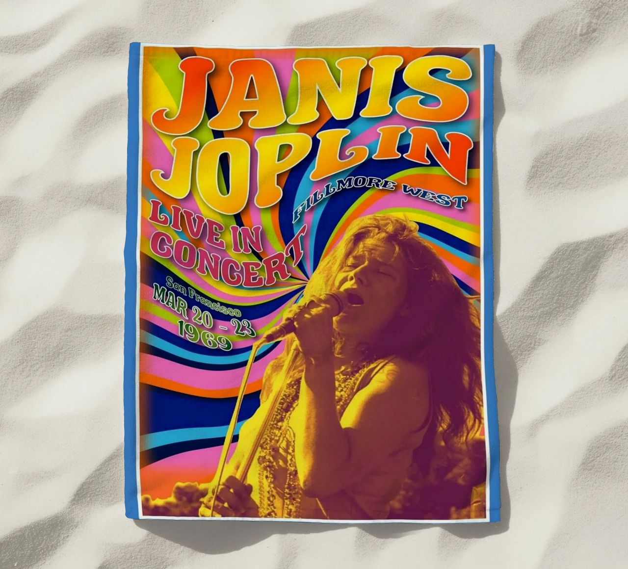 live concert janis joplin 1967 Poster serviette de plage de SoundStudio