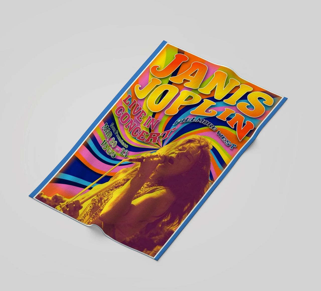 live concert janis joplin 1967 Poster serviette de plage de SoundStudio