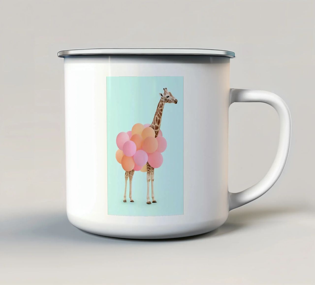 Party Giraffe tazza in smalto da Paul Fuentes Design