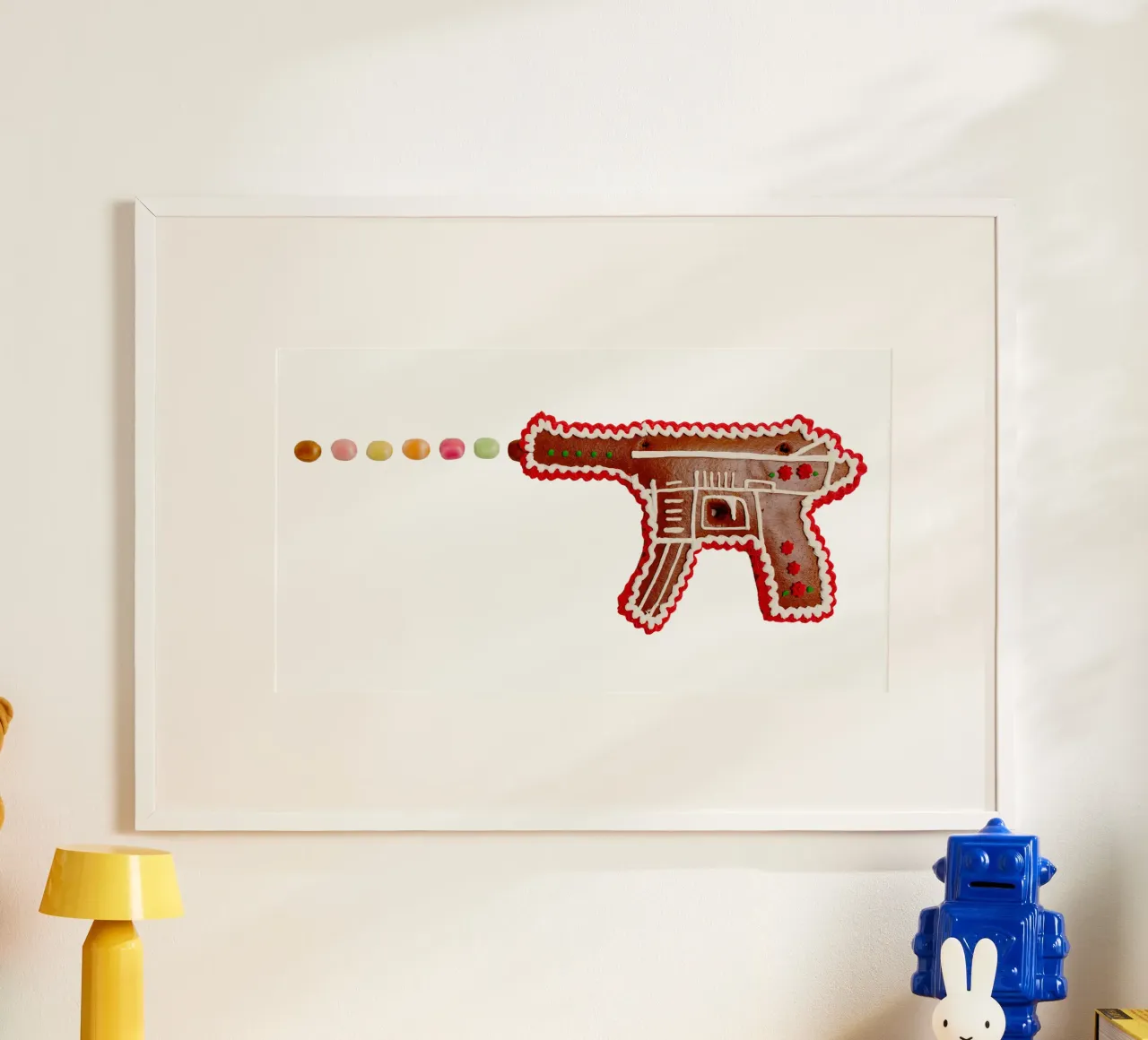 Gingerbread weapon poster with wooden frame by Simon Koy