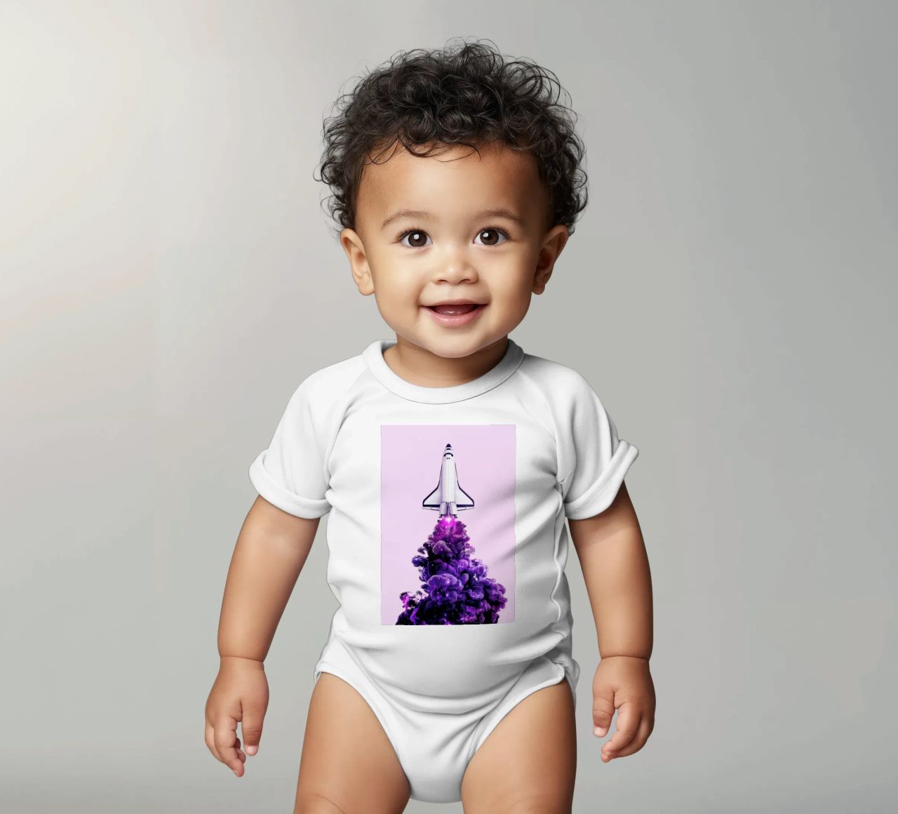 Spaceship body neonato maniche corte da Paul Fuentes Design