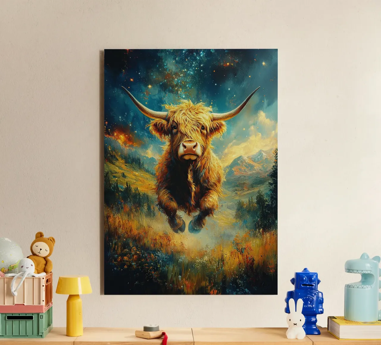Mucca delle Highlands alluminio dibond da Nikis Art Studio