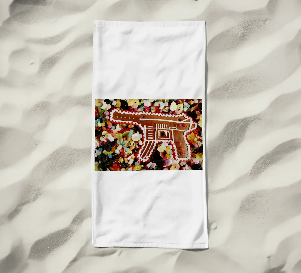 Lebuchen Waffe beach towel by Simon Koy