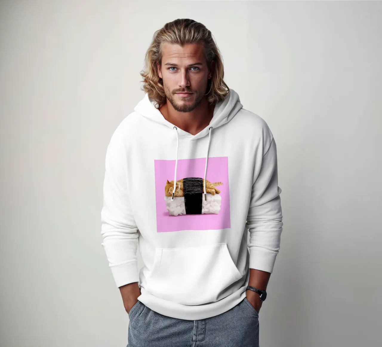 Sushi Cat felpa con cappuccio da Paul Fuentes Design