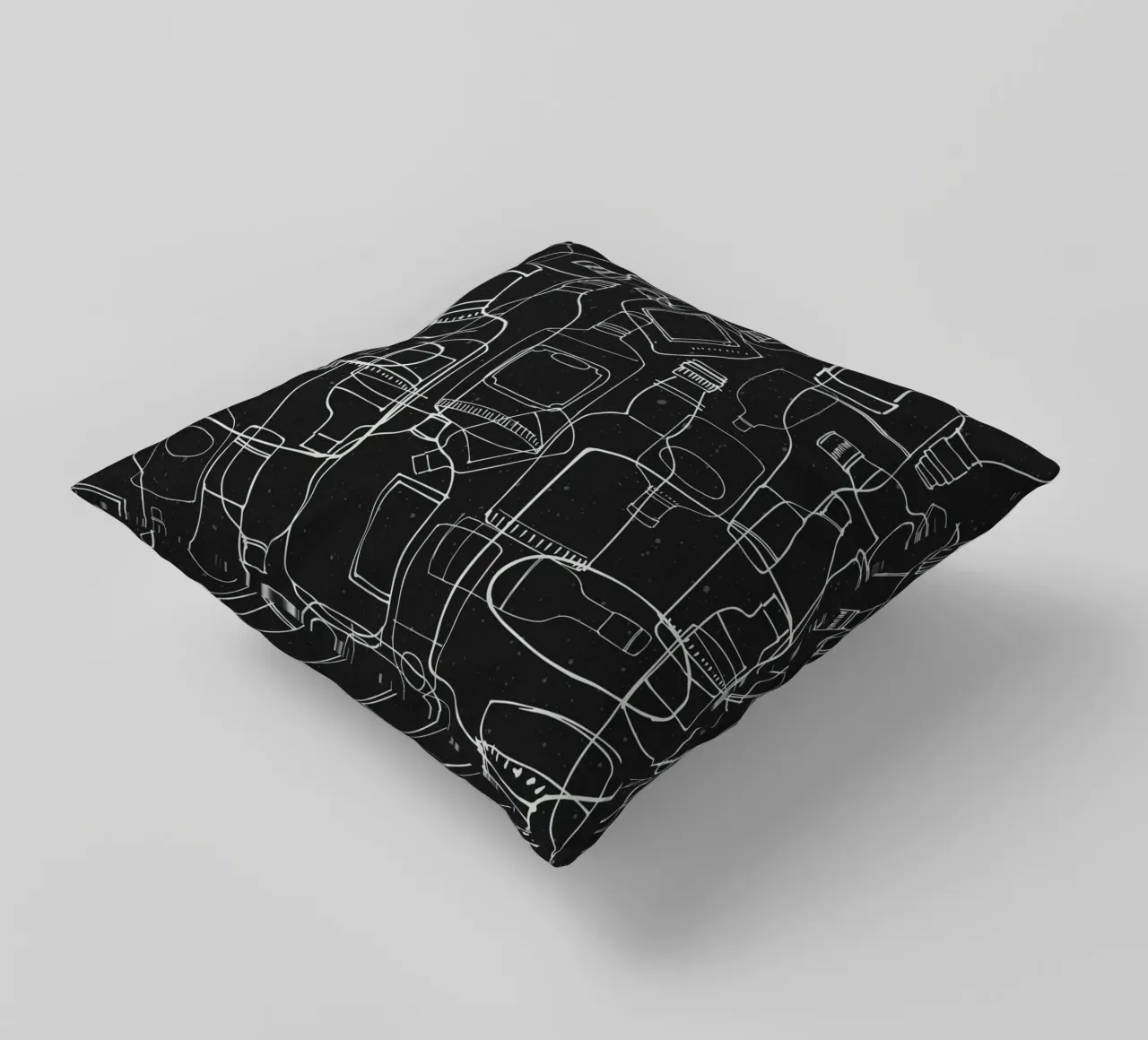 Black Rum cuscino da lazydaypaper