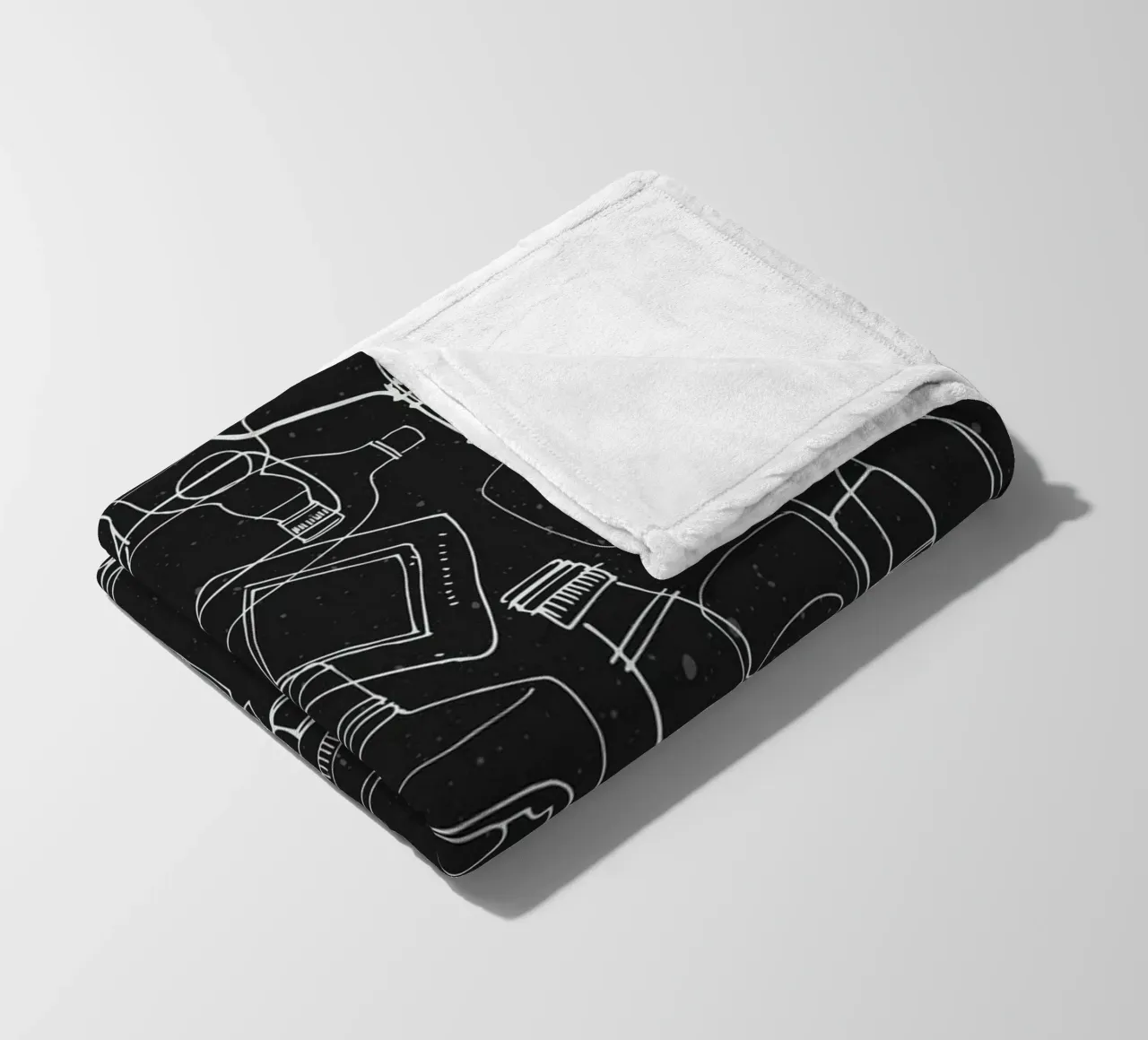 Black Rum fleece blanket by lazydaypaper