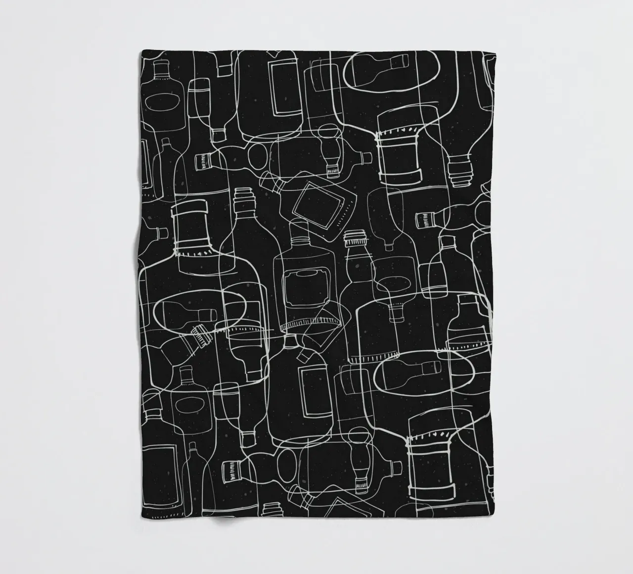 Black Rum fleece blanket by lazydaypaper