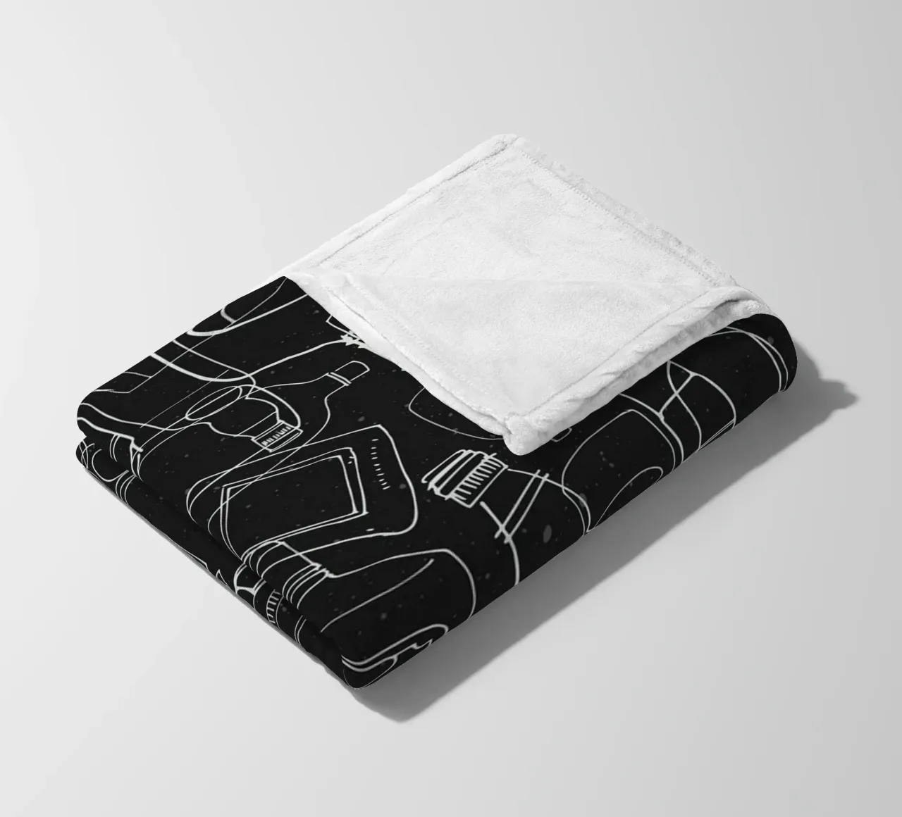 Black Rum fleece blanket by lazydaypaper