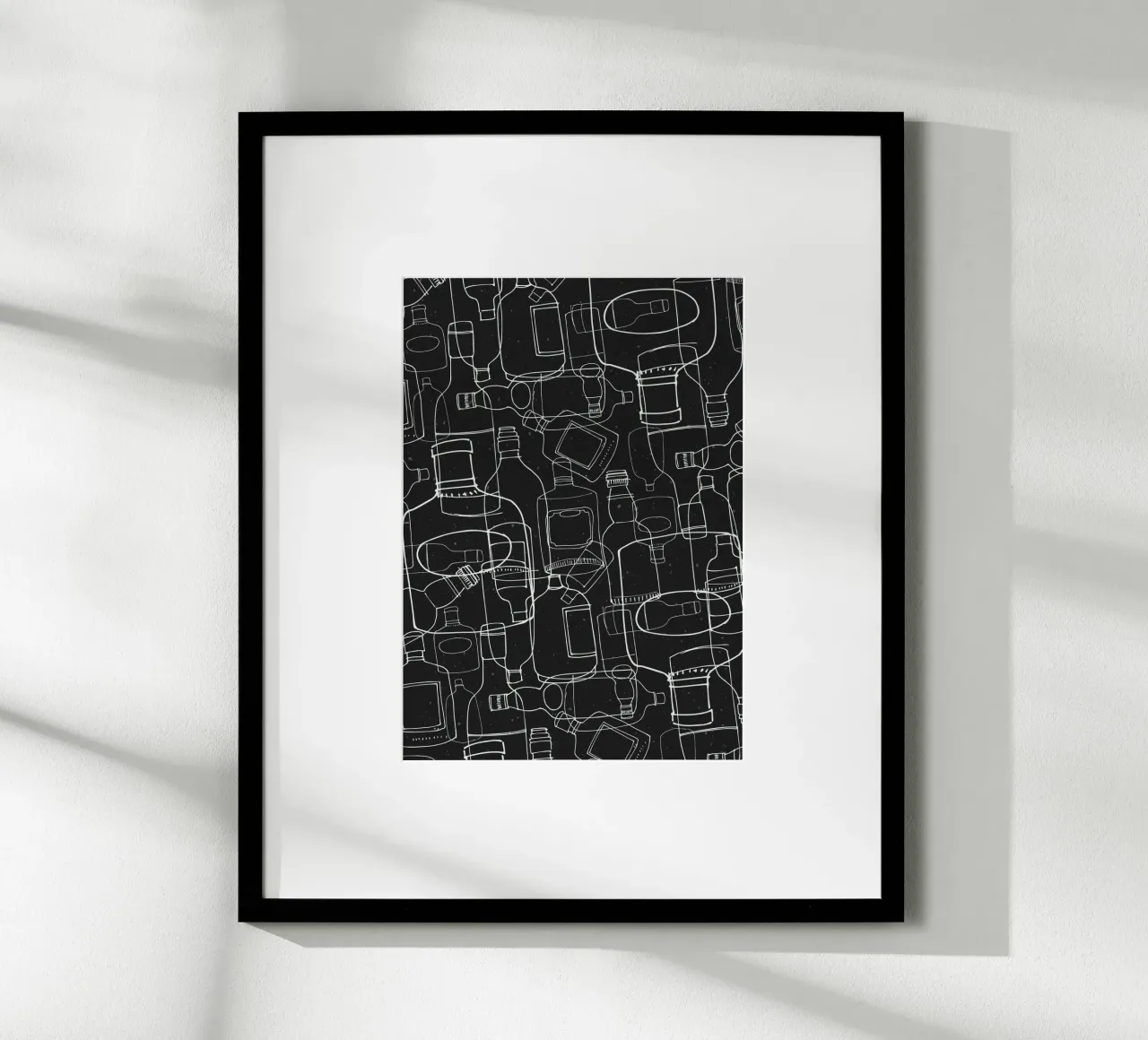 Black Rum poster con telaio in legno da lazydaypaper