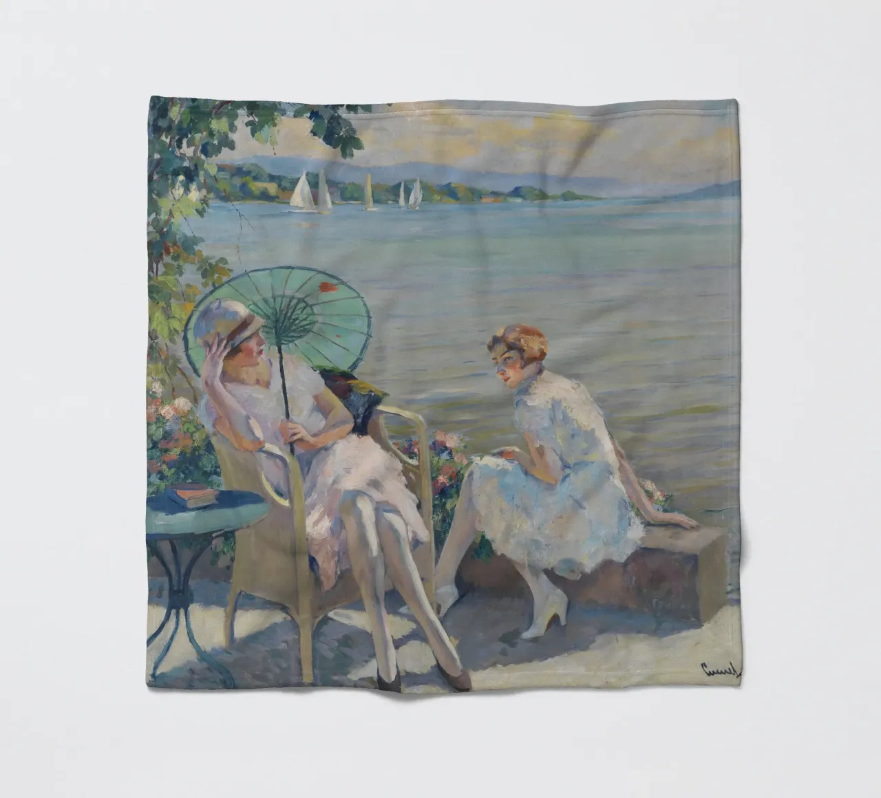 Edward Cucuel - Un pomeriggio d'estate in riva al lago coperta in pile da ARTOTHEK