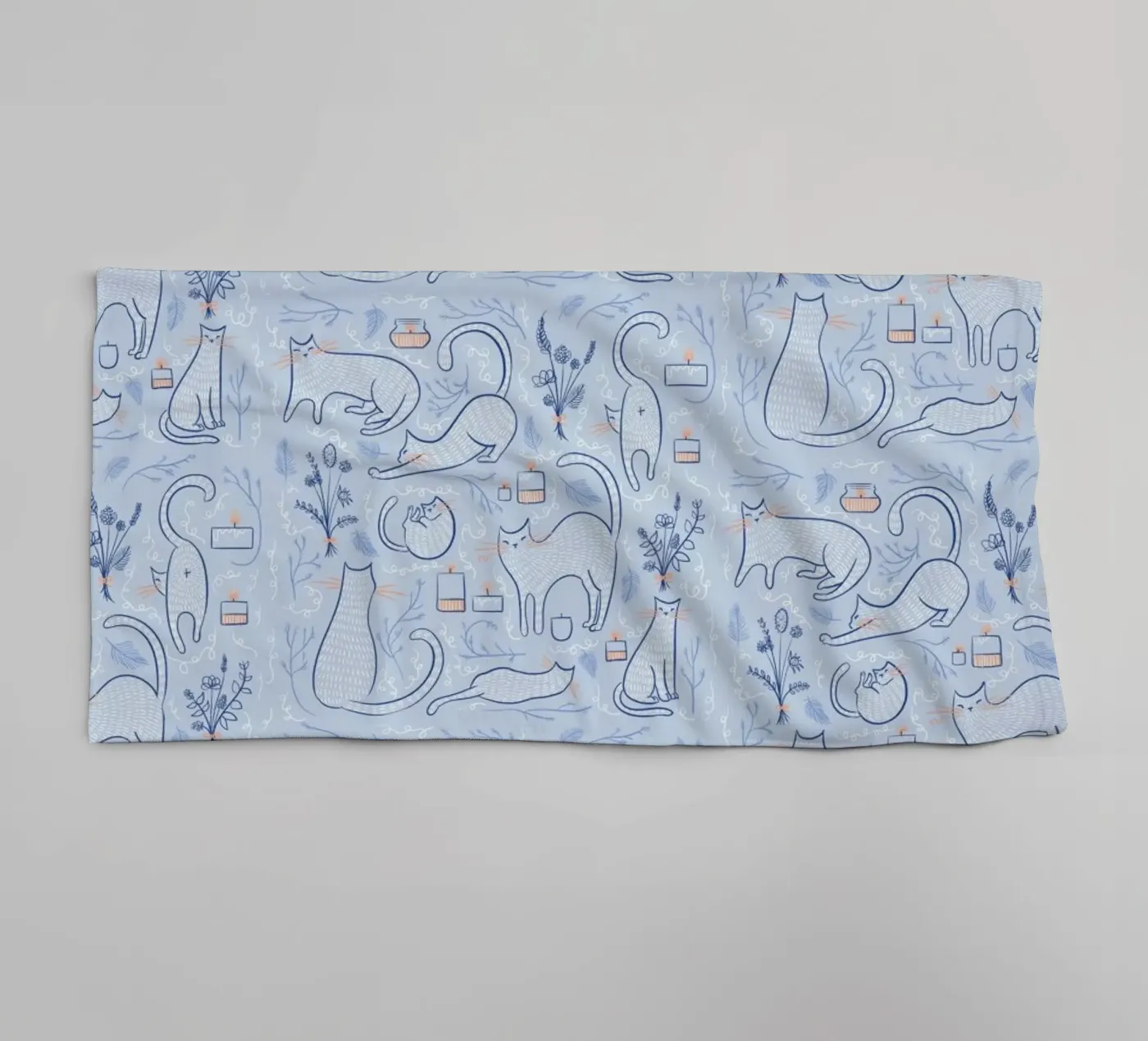 Feline badhanddoek van Moira Scicluna Zahra