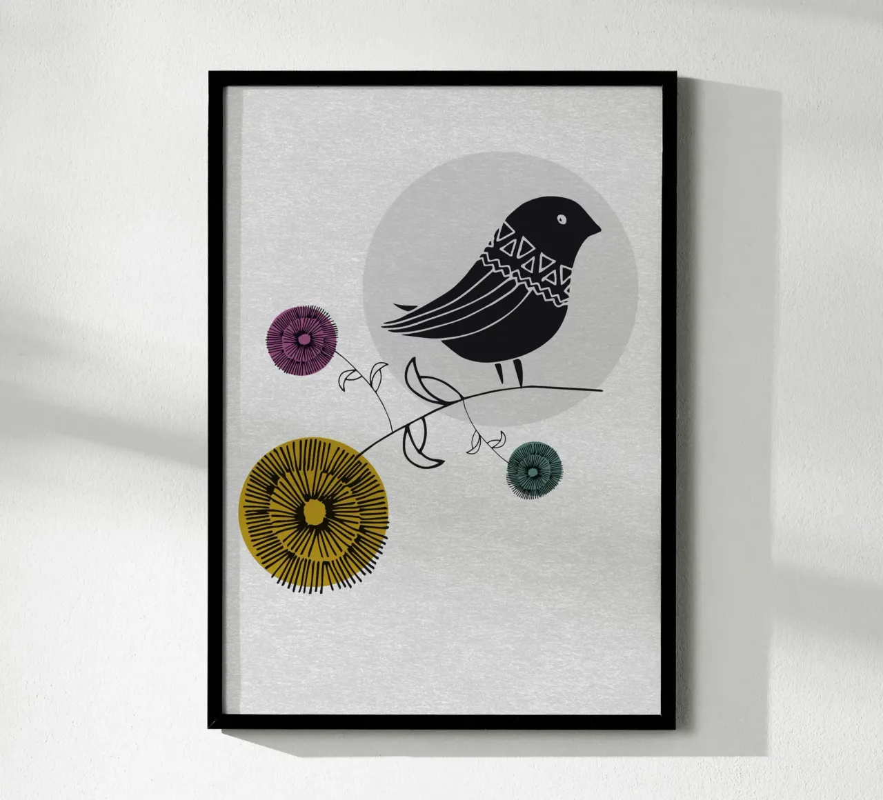 Bird poster con telaio in plastica da lazydaypaper