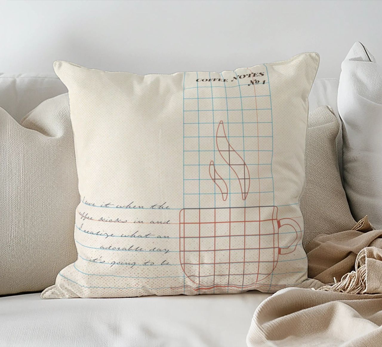 Caffee Notes Nr. 01 cuscino da lazydaypaper