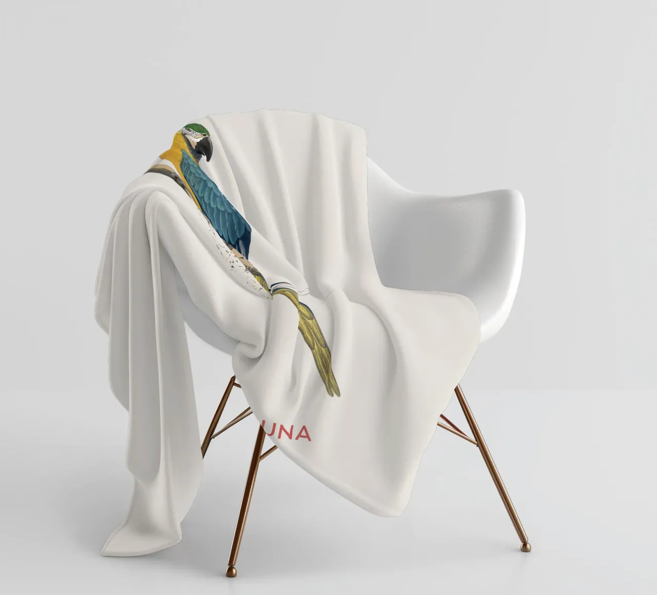 Ara blu e gialla o Ara ararauna coperta in pile da Vintagrafica