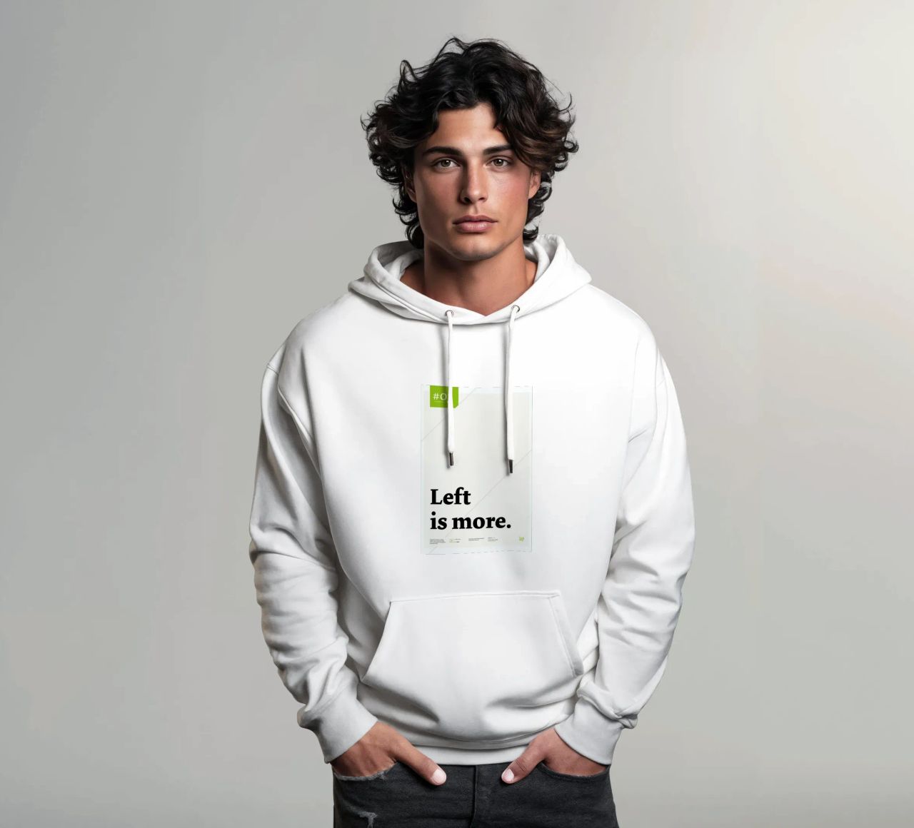 Left is more felpa con cappuccio da Stefano Joker Lionetti