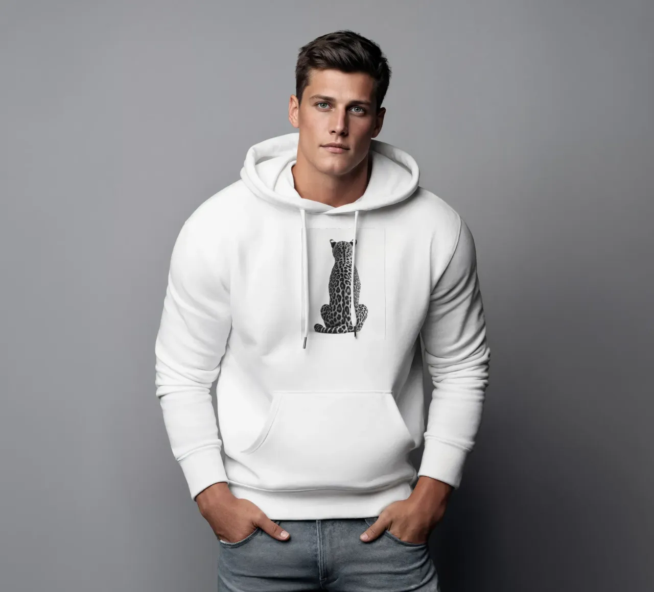 B&N Leopardo a riposo felpa con cappuccio da Carinaprint