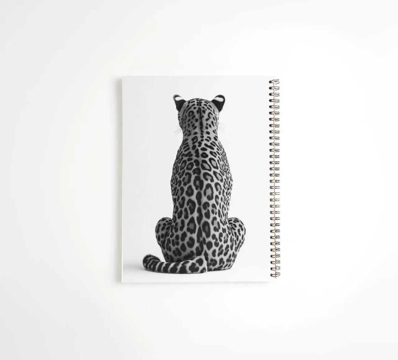 B&W Resting leopard spiral notebook by Carinaprint