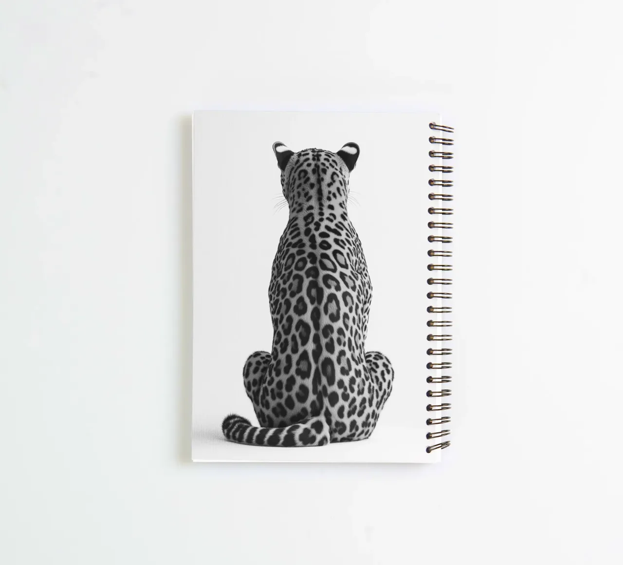 B&W Resting leopard spiral notebook by Carinaprint