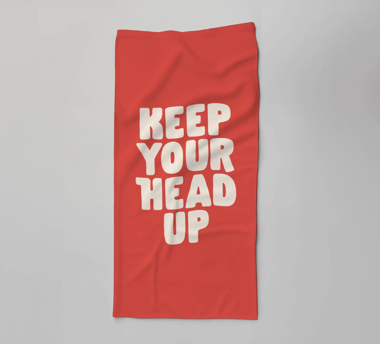 Keep Your Head Up Optimistic Typography Design towel by THE MOTIVATED TYPE