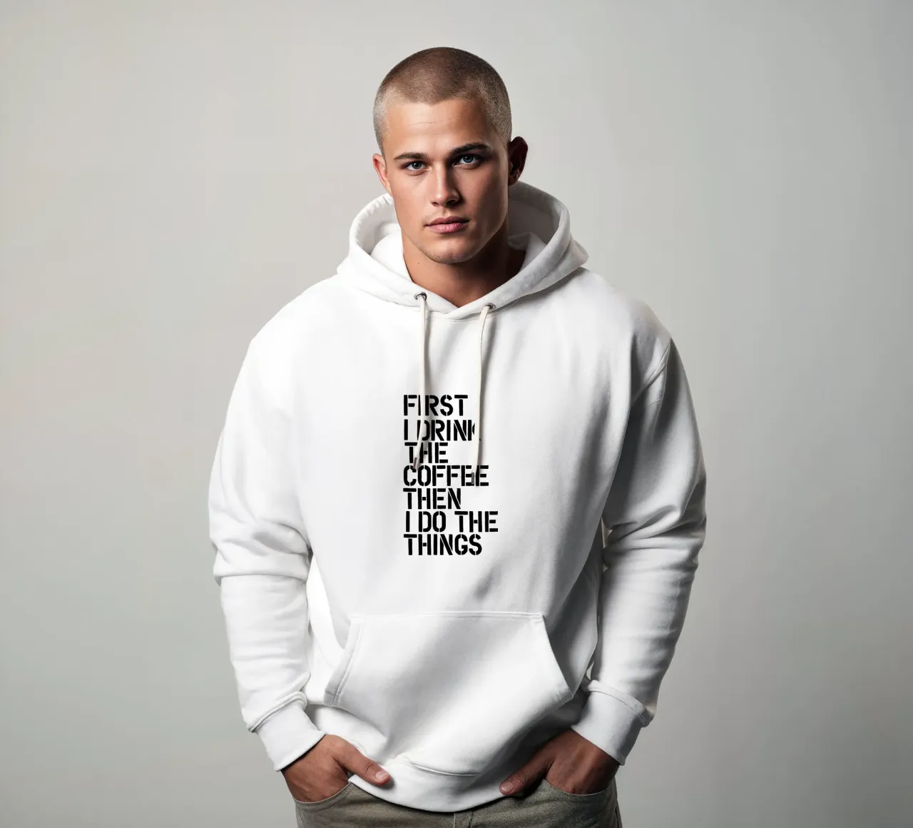 Prima bevo il caffè, poi faccio le cose che voglio fare felpa con cappuccio da THE MOTIVATED TYPE