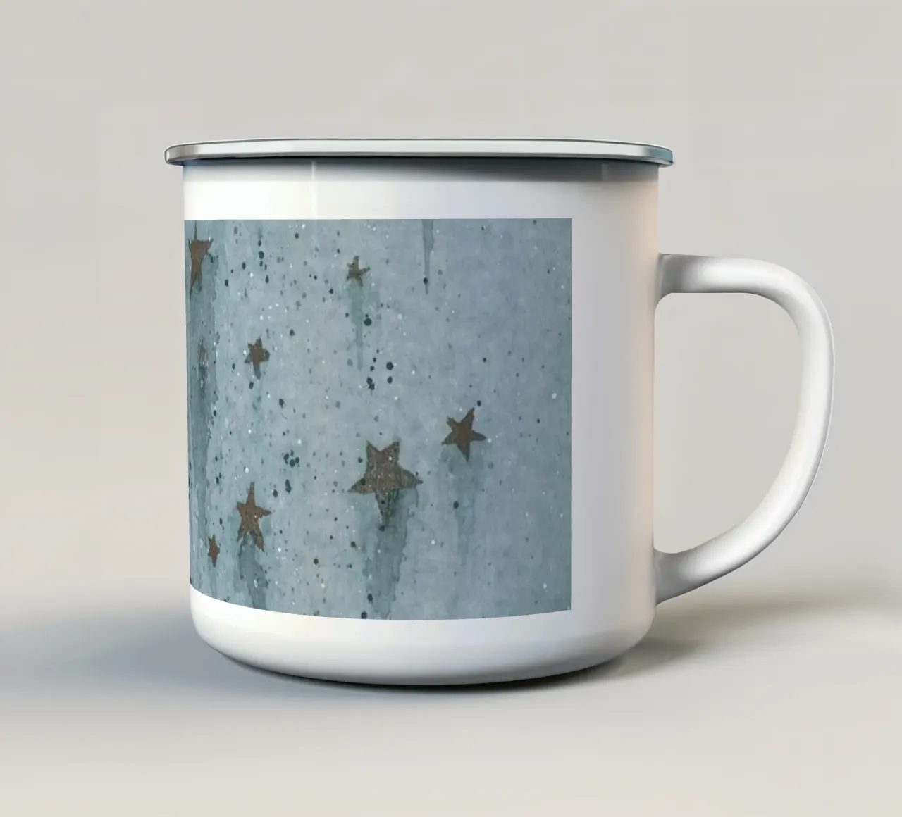 Stelle blu e oro ad acquerello tazza in smalto da This Wild Soul - Illustration
