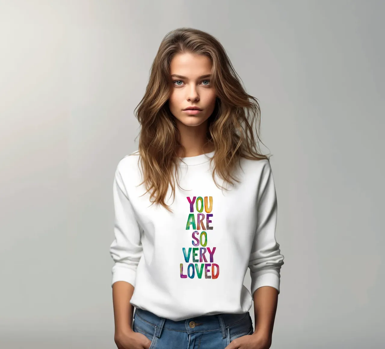 Sei così tanto amato Design tipografico arcobaleno felpa da THE MOTIVATED TYPE