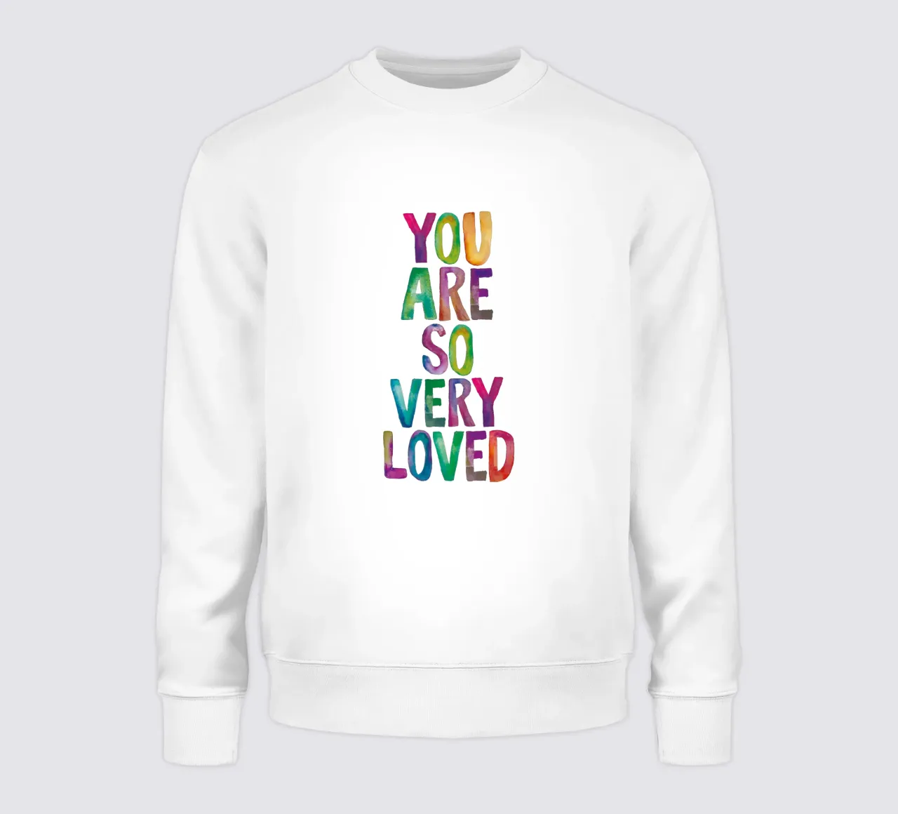Sei così tanto amato Design tipografico arcobaleno felpa da THE MOTIVATED TYPE