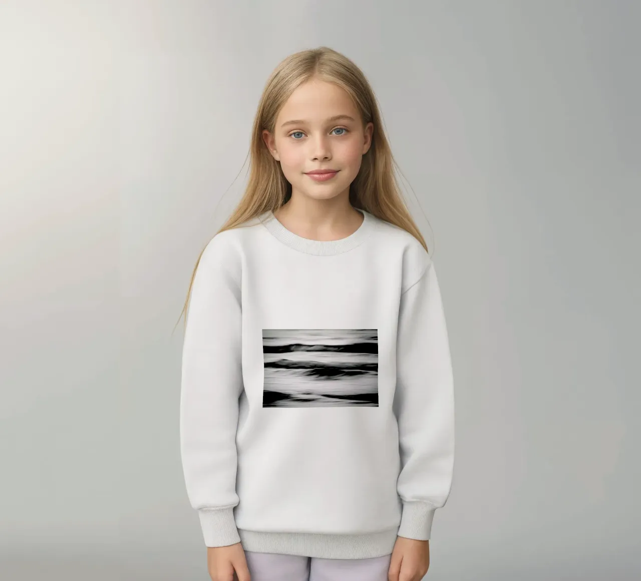 Waves Black & White felpa bambino da Tal Paz-Fridman