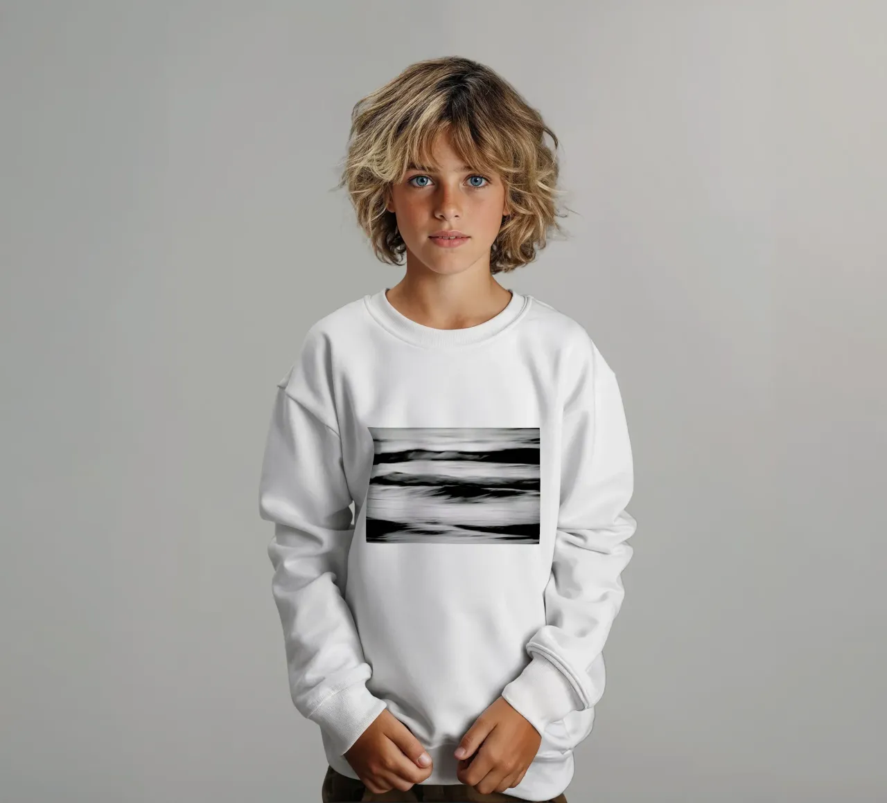 Waves Black & White felpa bambino da Tal Paz-Fridman