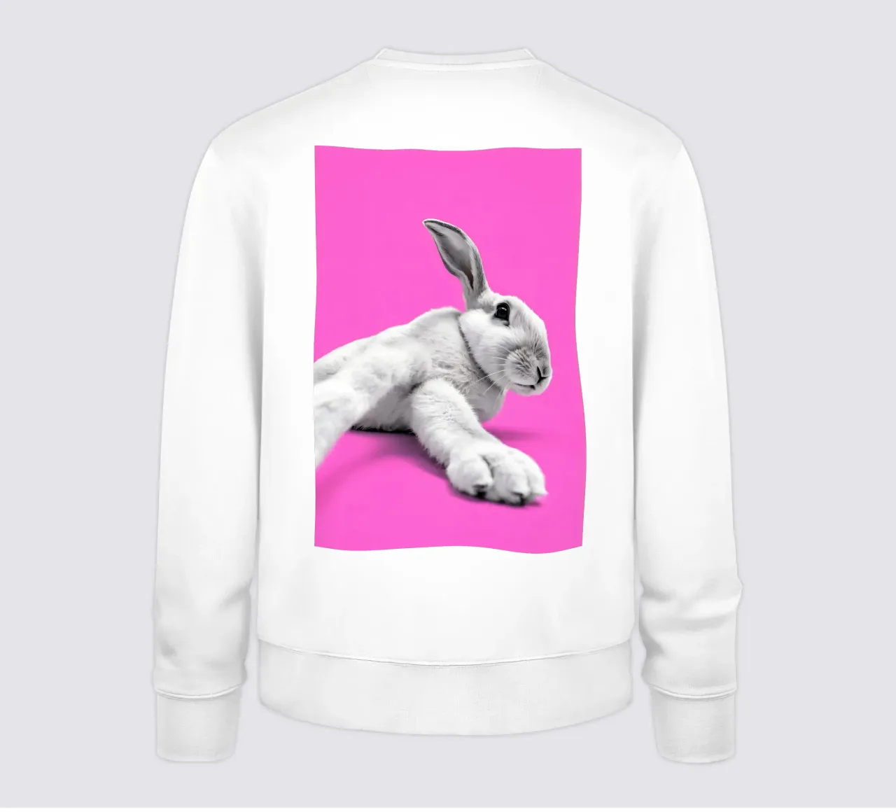 Coniglietto moderno pop art in scena rosa felpa da Studio Mooodz